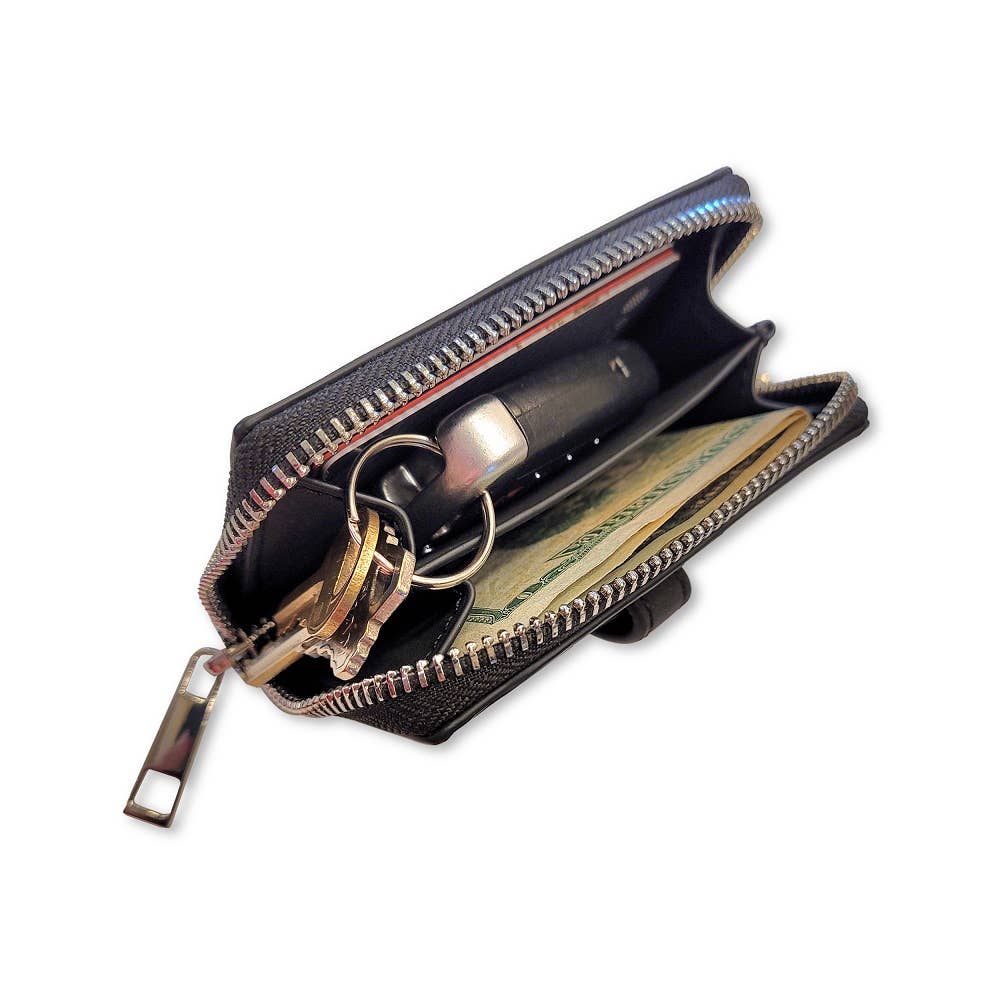 Clip & Go Strap with Pouch Brushed Vegan Leather Collection: Brown - Brown Pouch