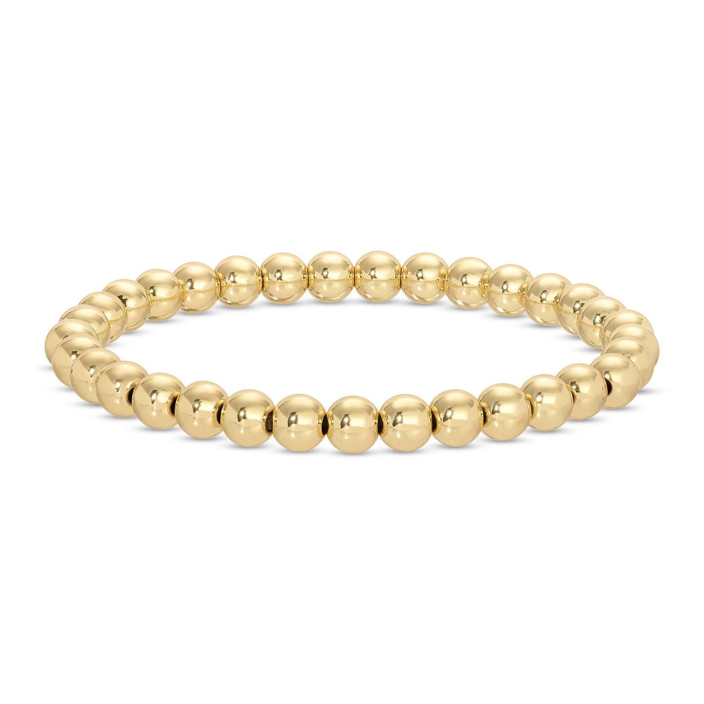 6mm Beaded Bracelets: Silver