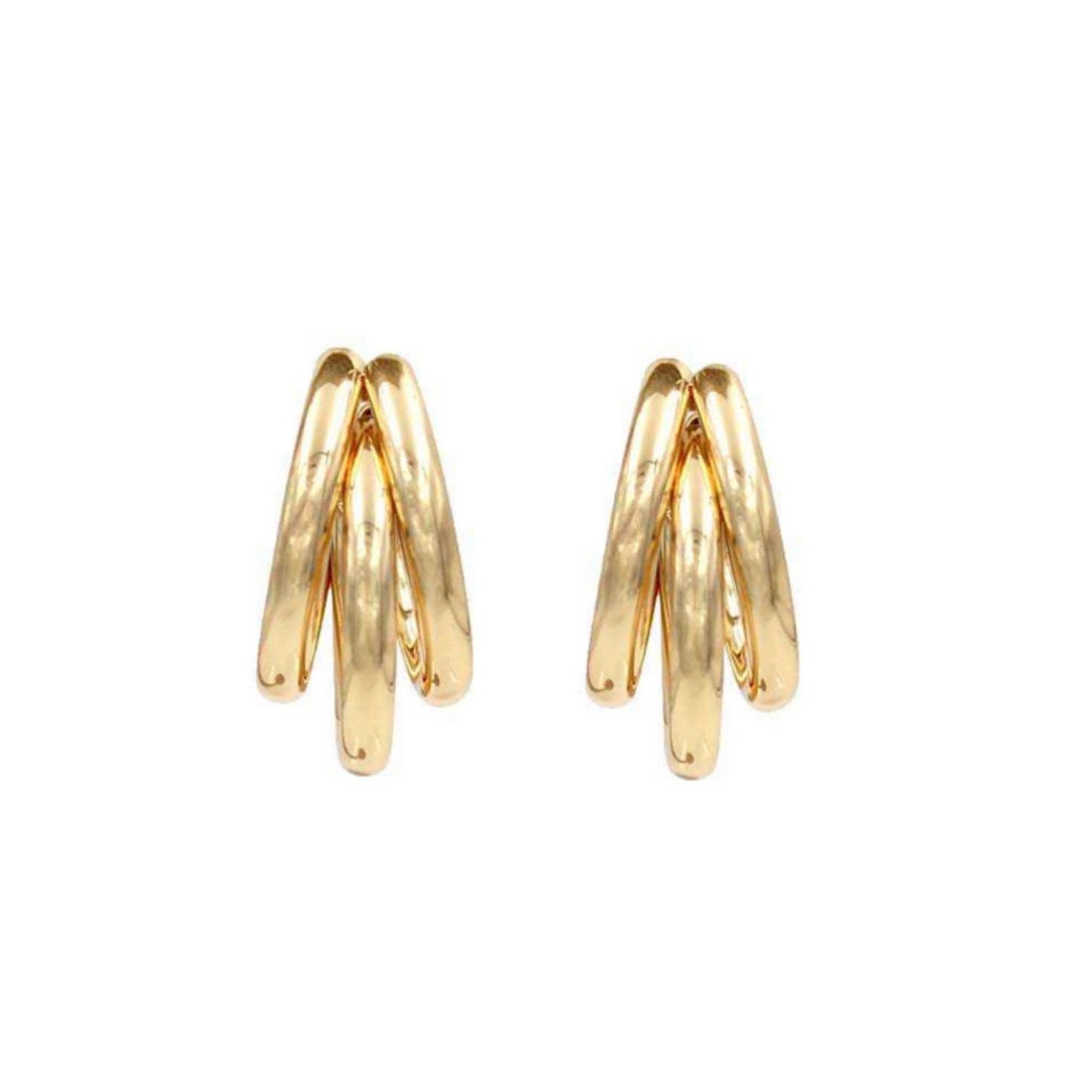 Gold Tri-Hoop Earring | Triple Layered Hoop