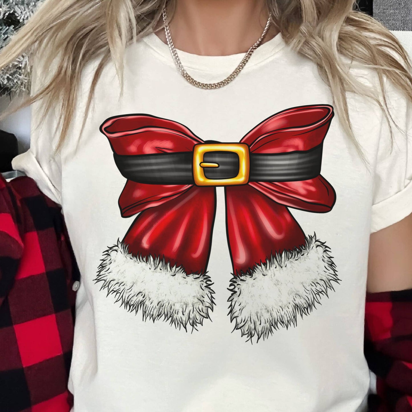 Christmas Santa Bow Tee