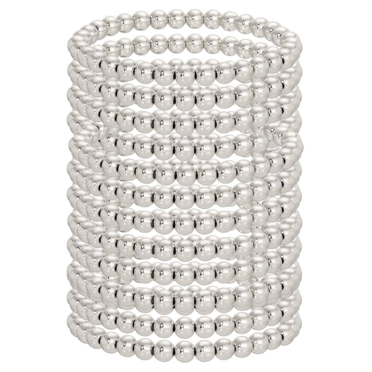 6mm Beaded Bracelets: Gold