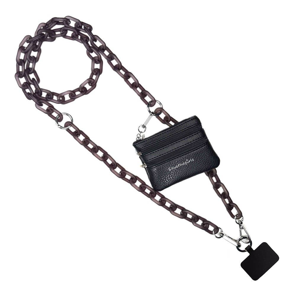 Clip & Go Ice Chain with Pouch: Black Chain with Black Pouch