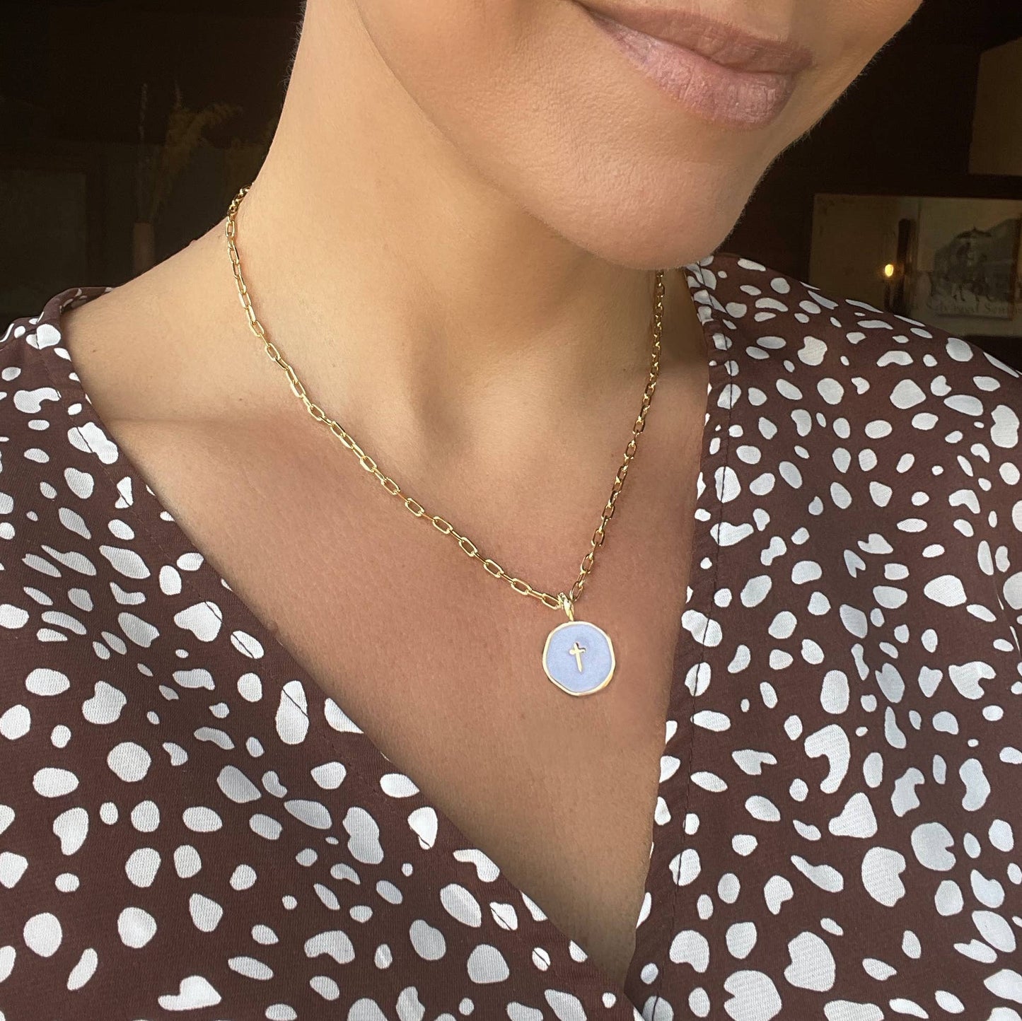 Faith Over Fear Necklace-White Cross | Christian