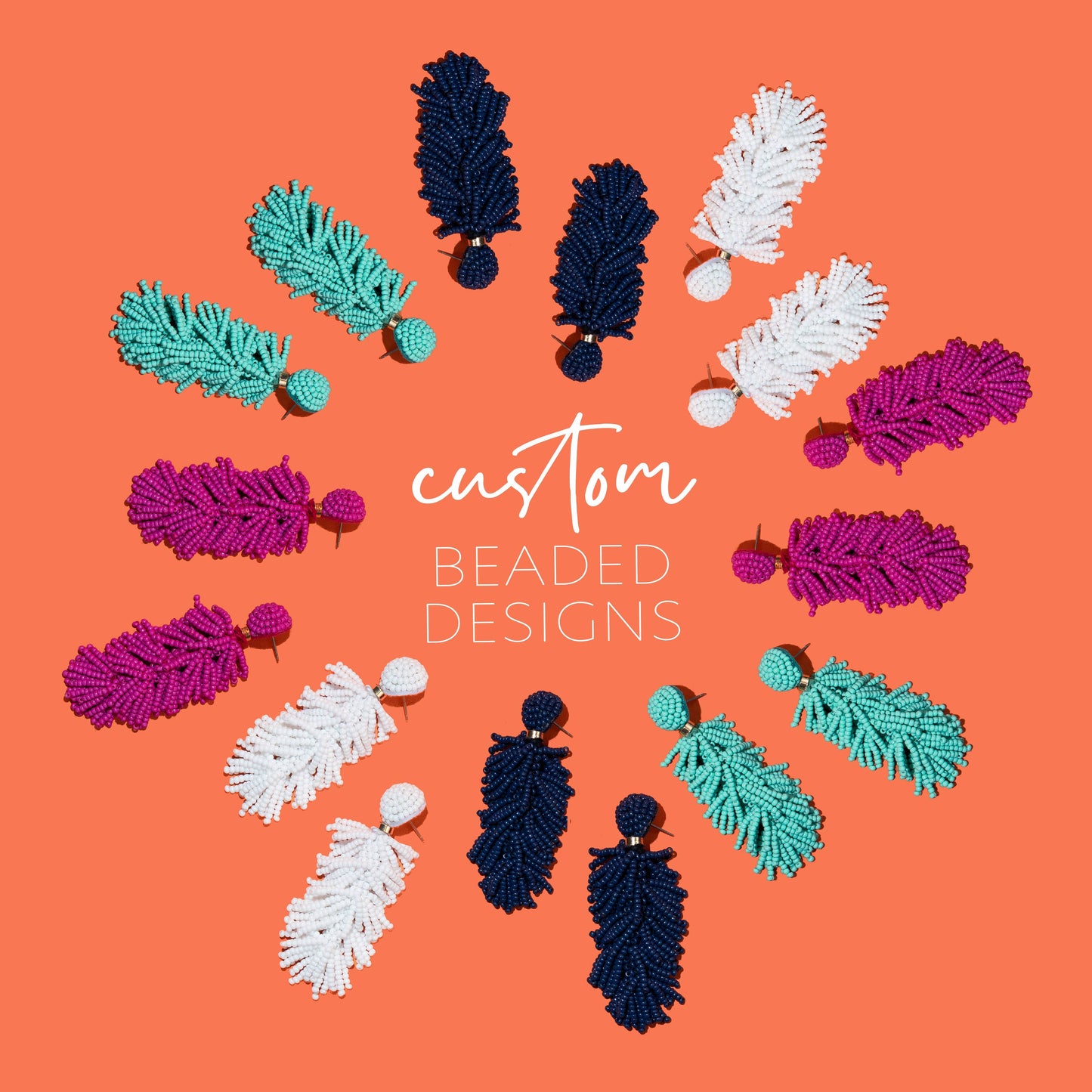 Custom Beaded Tiered Tassel Earrings | Tassel Earring: Mint