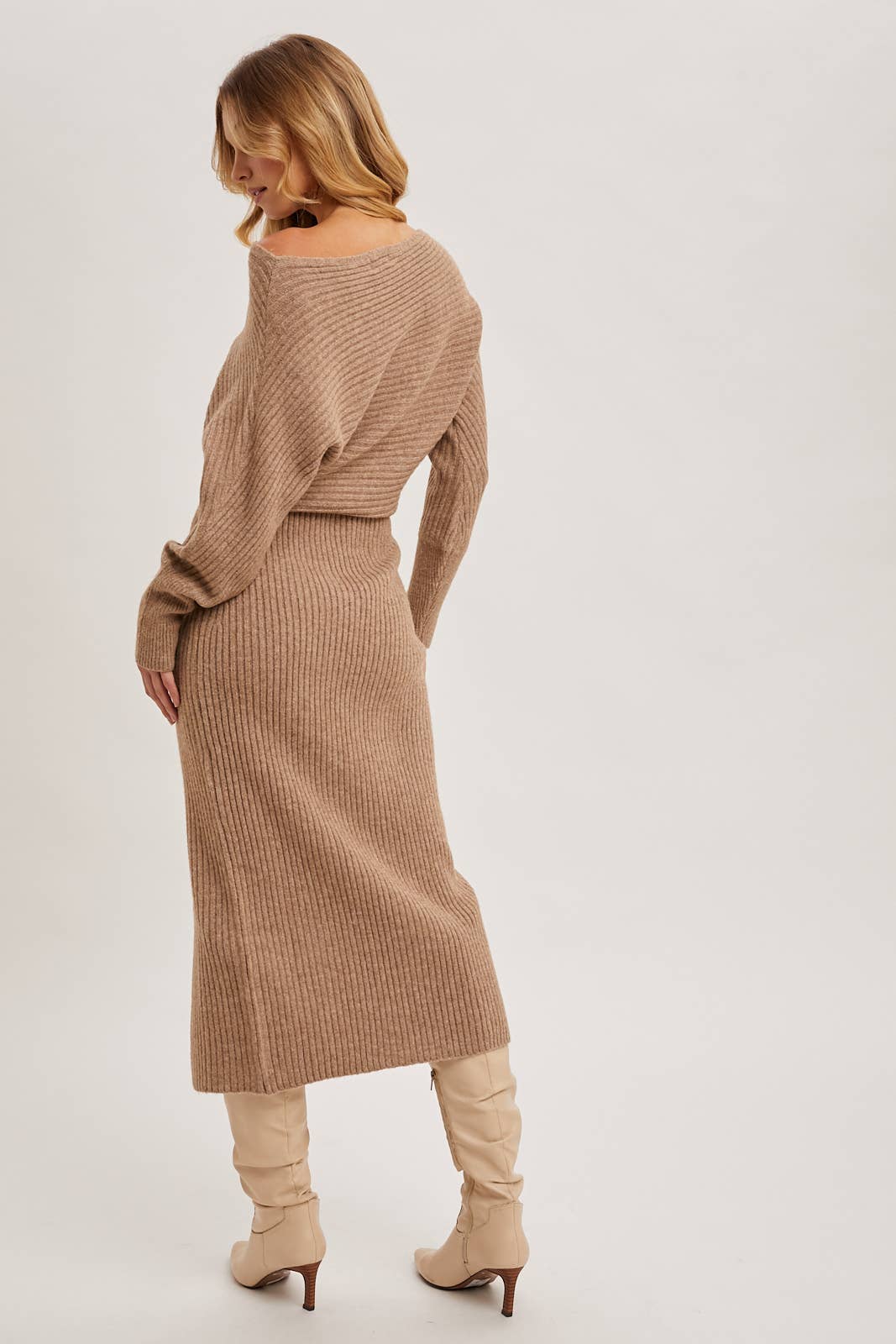 One Shoulder Slit Midi Dress
