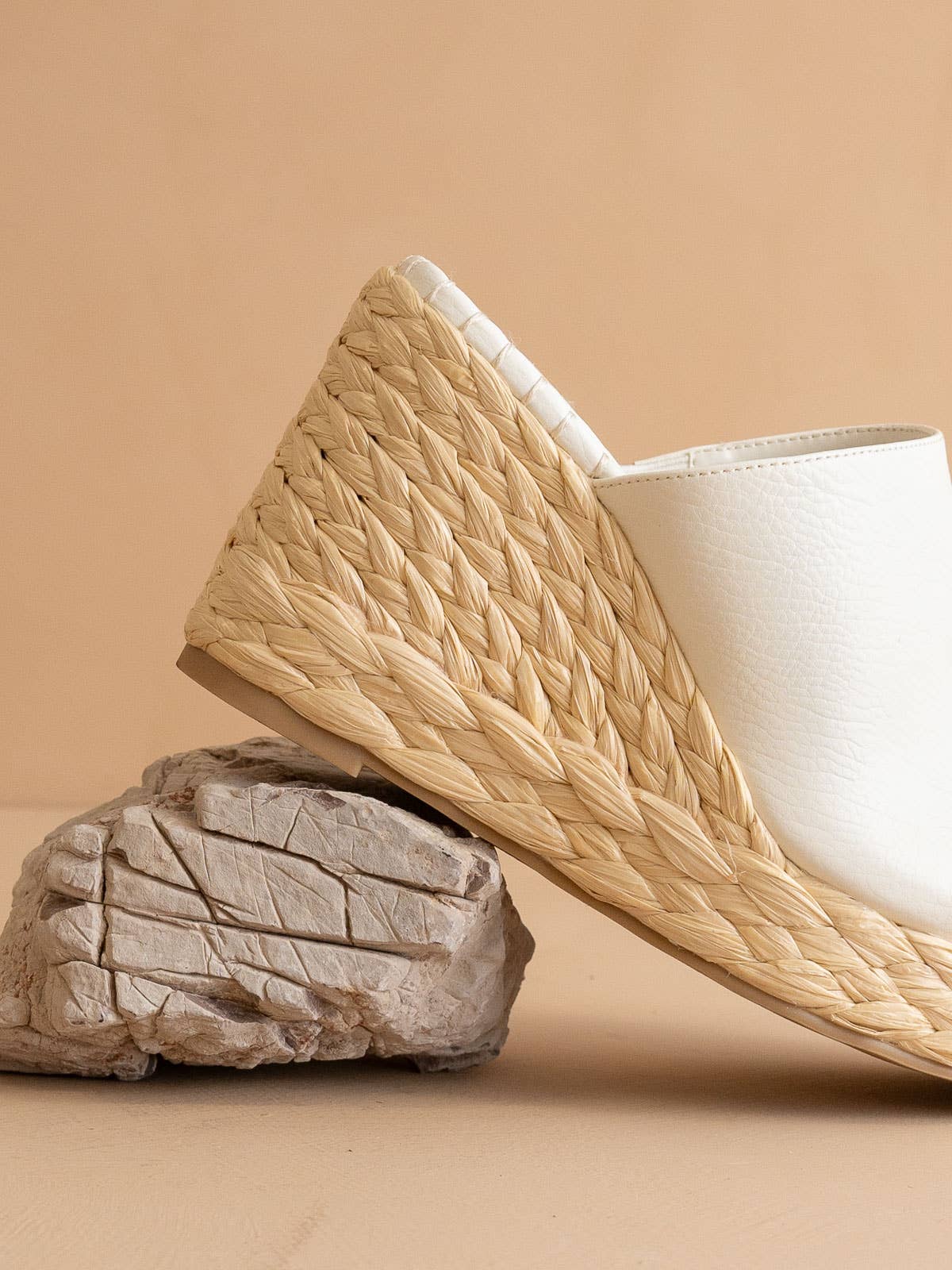The Raina White | Espdarille Slip On Wedge