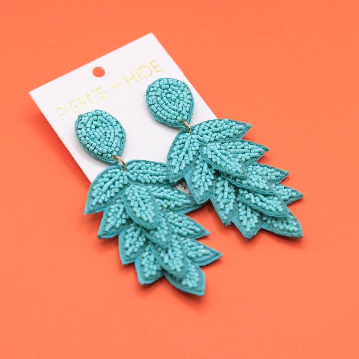 Custom Mint Tiered Leaf Earrings | Leaf Drop