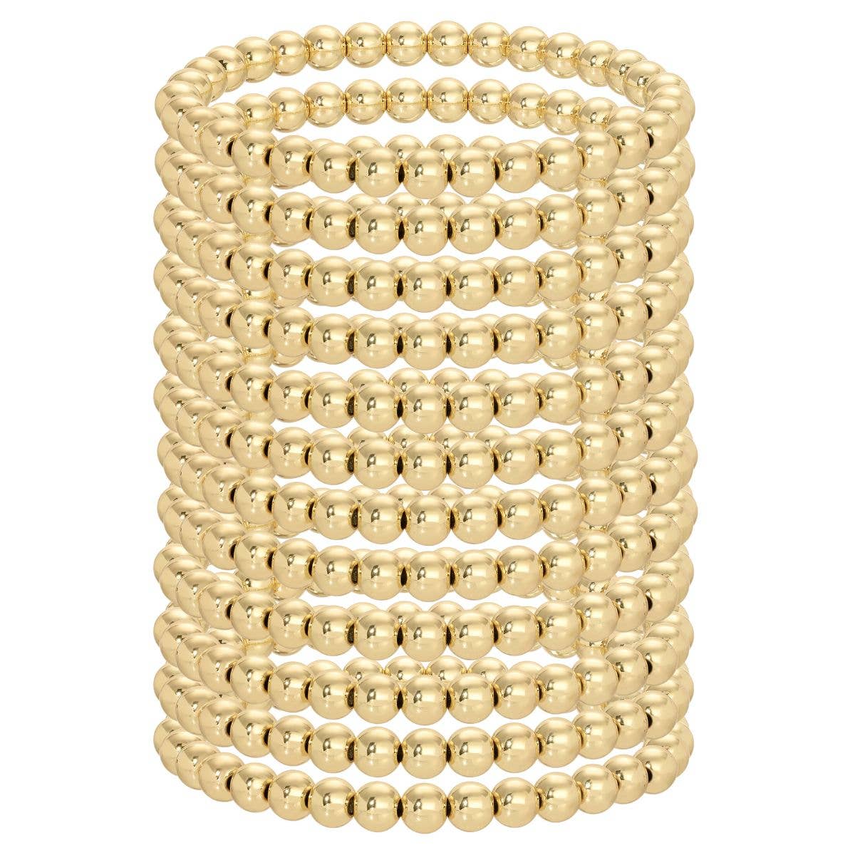 6mm Beaded Bracelets: Silver