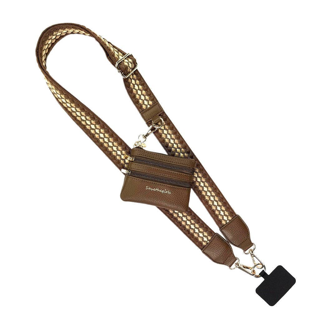 Clip & Go Strap w/Zippered Pouch Fun Dots: Dk Purple/Lt Purple