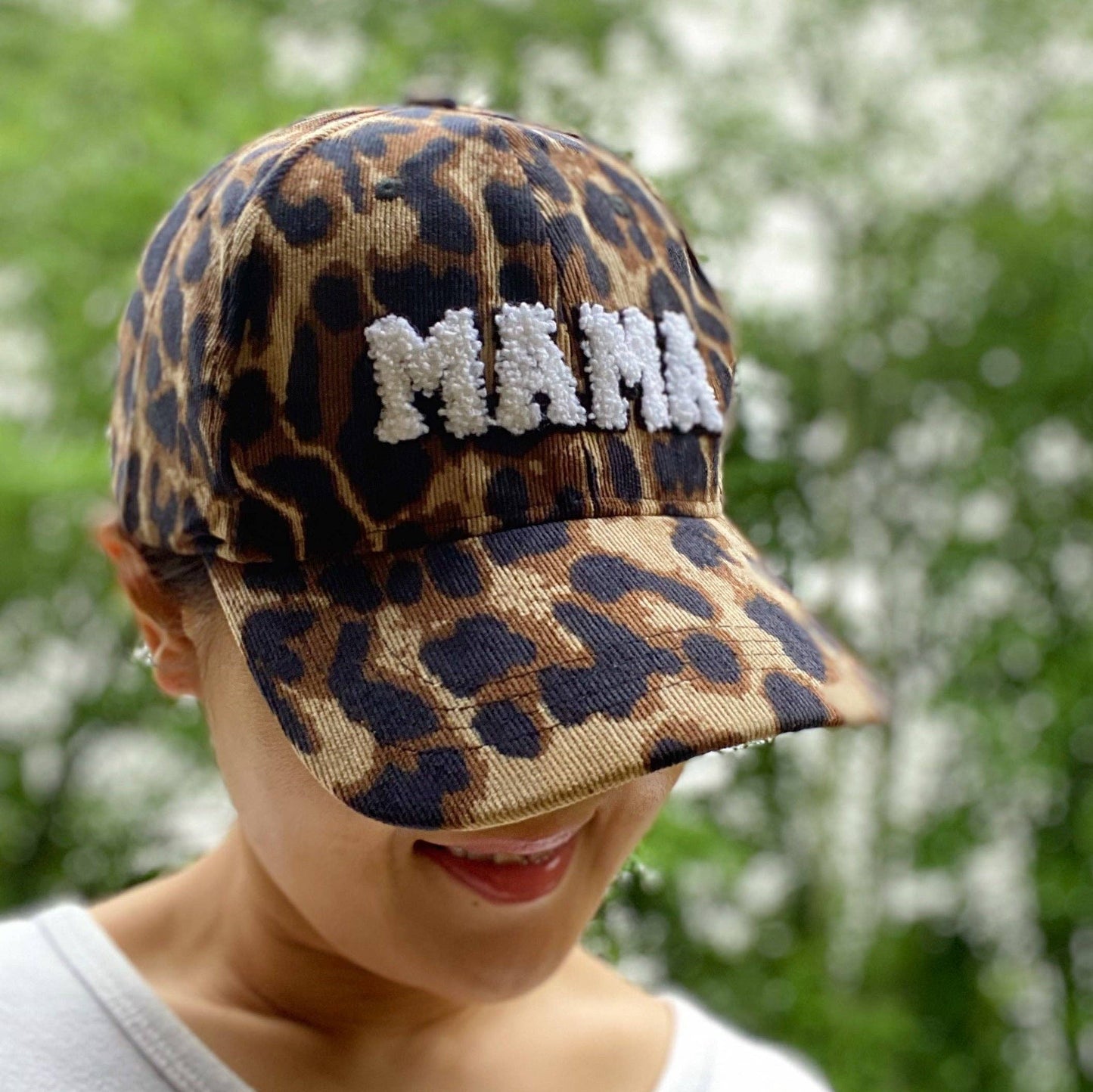 Mama Ball Cap: Black Leopard