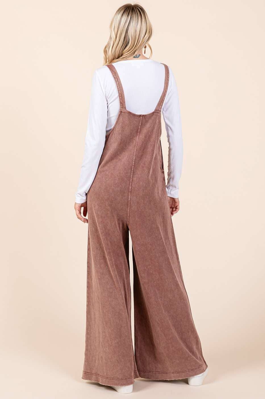 Mineral Washed Button Overalls