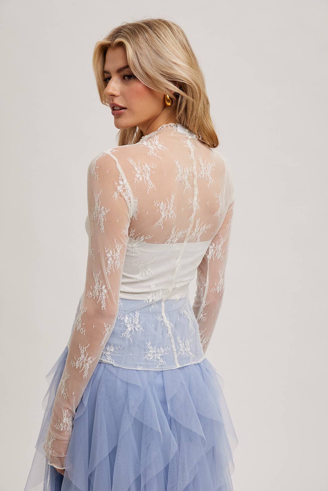 Floral Embroidered Lace Layering Top