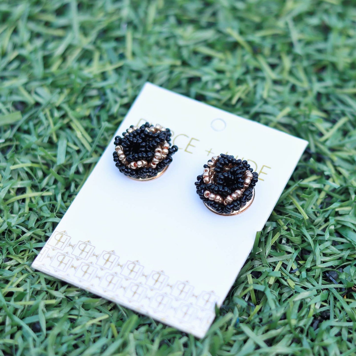 Custom Beaded Pom Earrings| Game Day Earrings| Back to School: Red + White