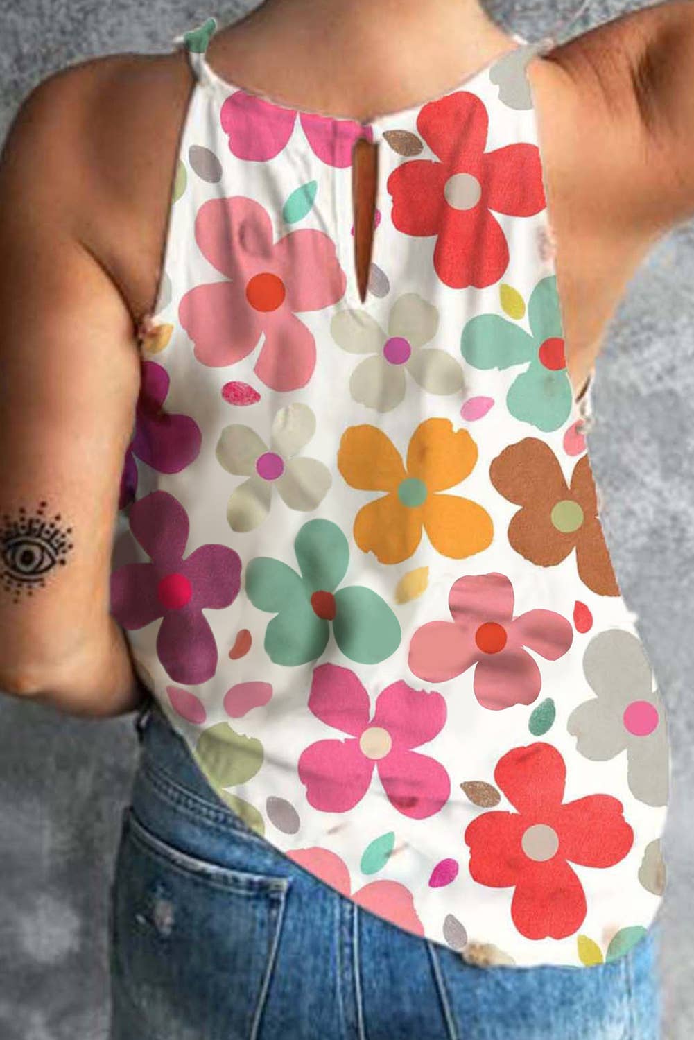 LDC Cute Floral Print Tank