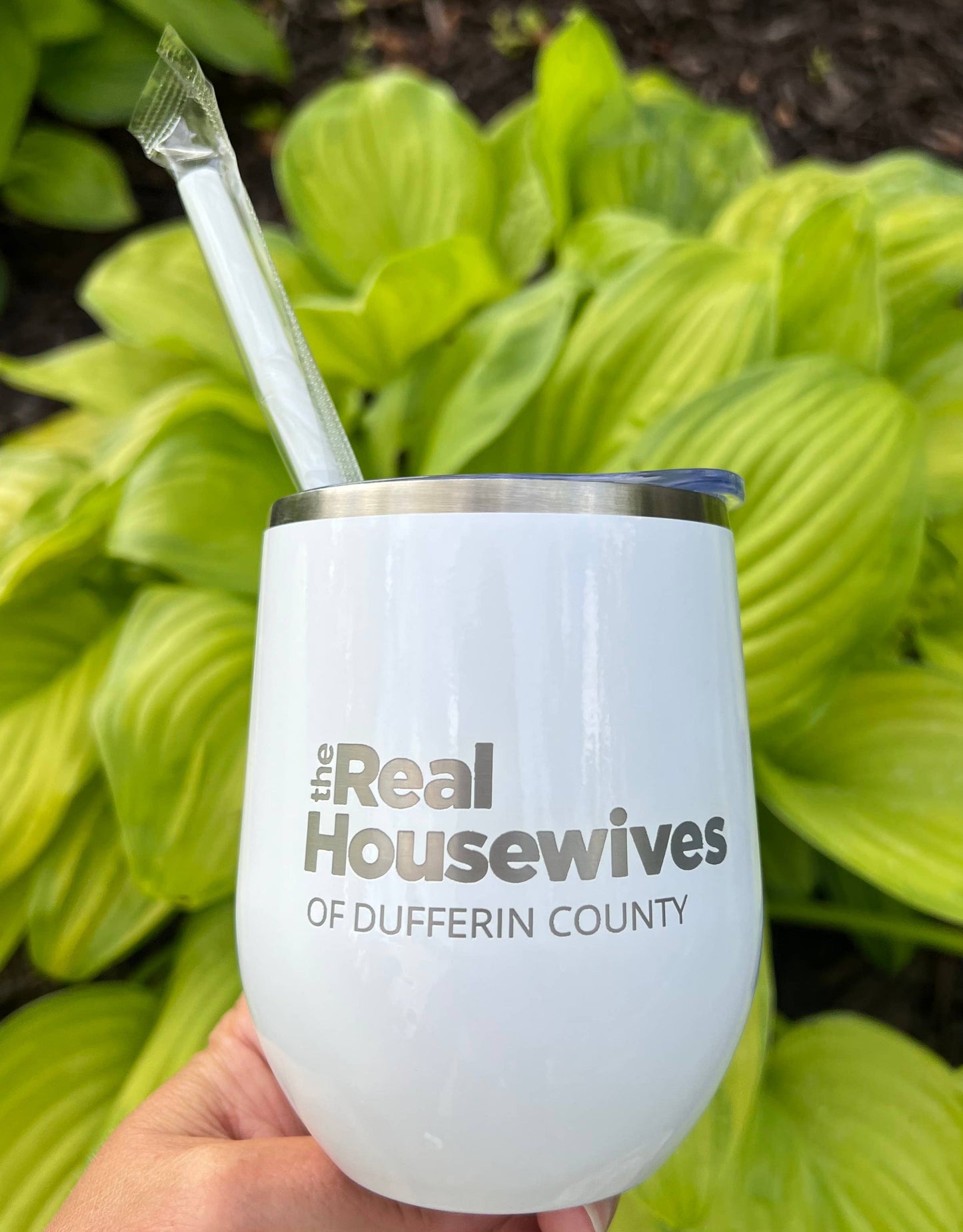 Real Housewives Engraved Wine Tumbler: White