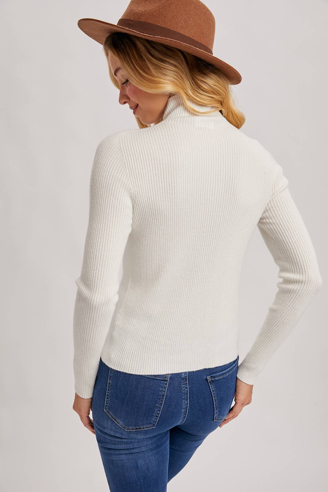 Knit Mock Neck Ribbed Top