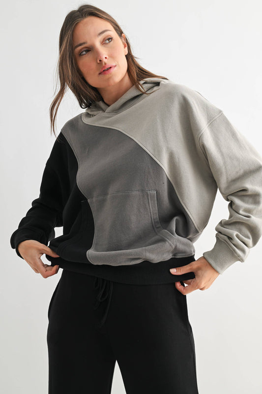 Cozy Color Fade Stripe Hoodie