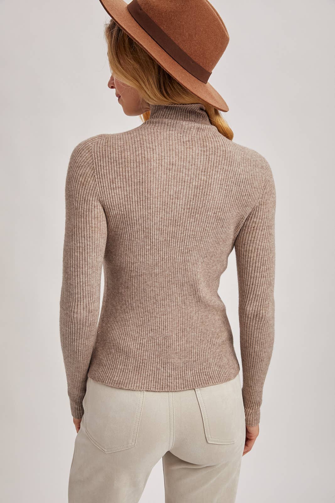 Knit Mock Neck Ribbed Top