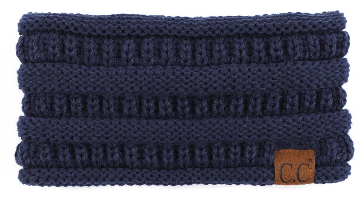 C.C Lined Pony Fashion Headband  Dark Denim