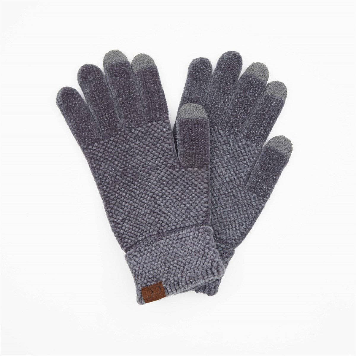 CC Chenille Touchscreen Glove :Light Melange Grey