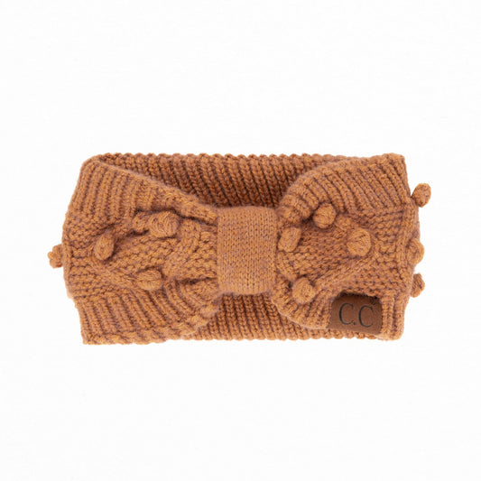 CC Crafted Pom Detail Head Wrap Ginger Brown