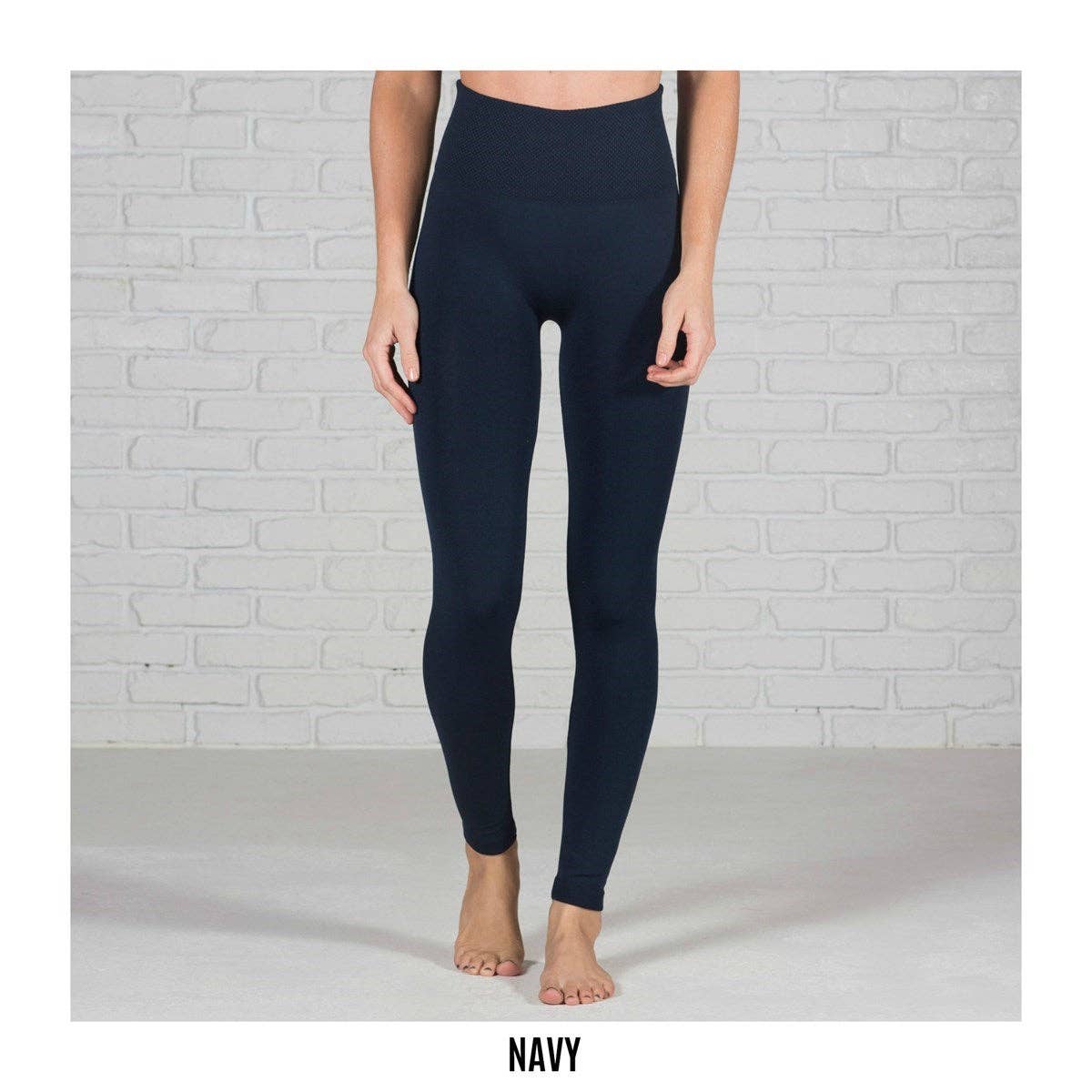 Tummy Control Fleece Lined Leggings | Curvy Added ( TX701 ): Black / One Size ( FIts Pant Size 0 - 13 )