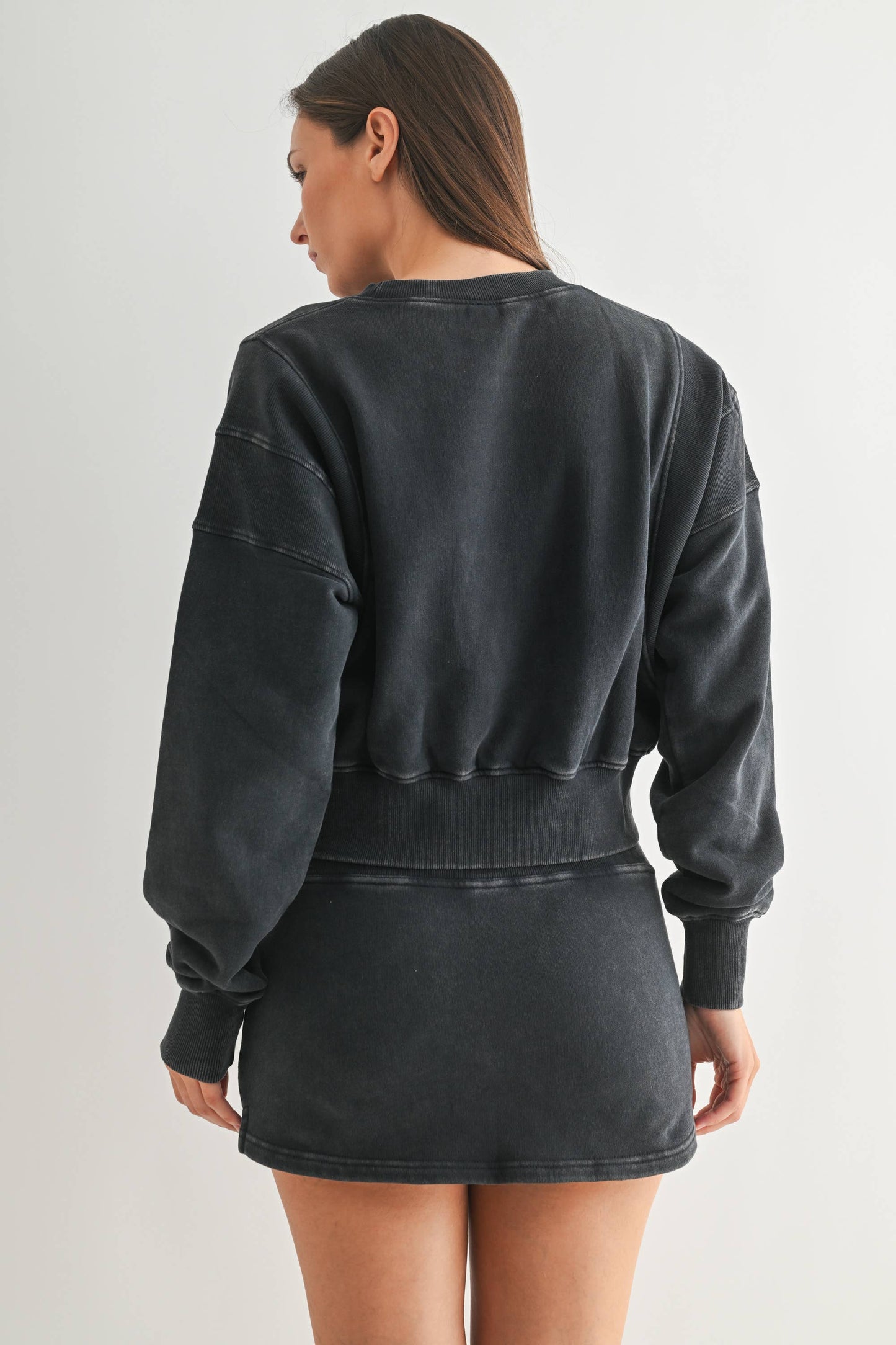 Mineral Wash Luxe Cropped Sweatshirt