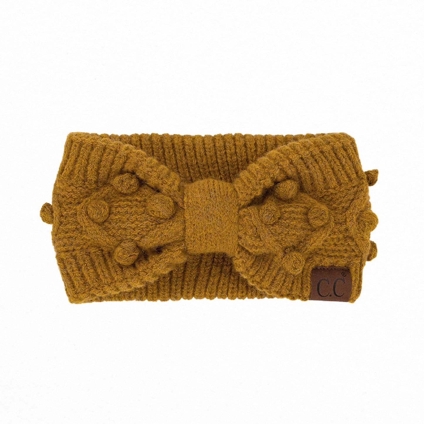 CC Crafted Pom Detail Head Wrap Ginger Brown