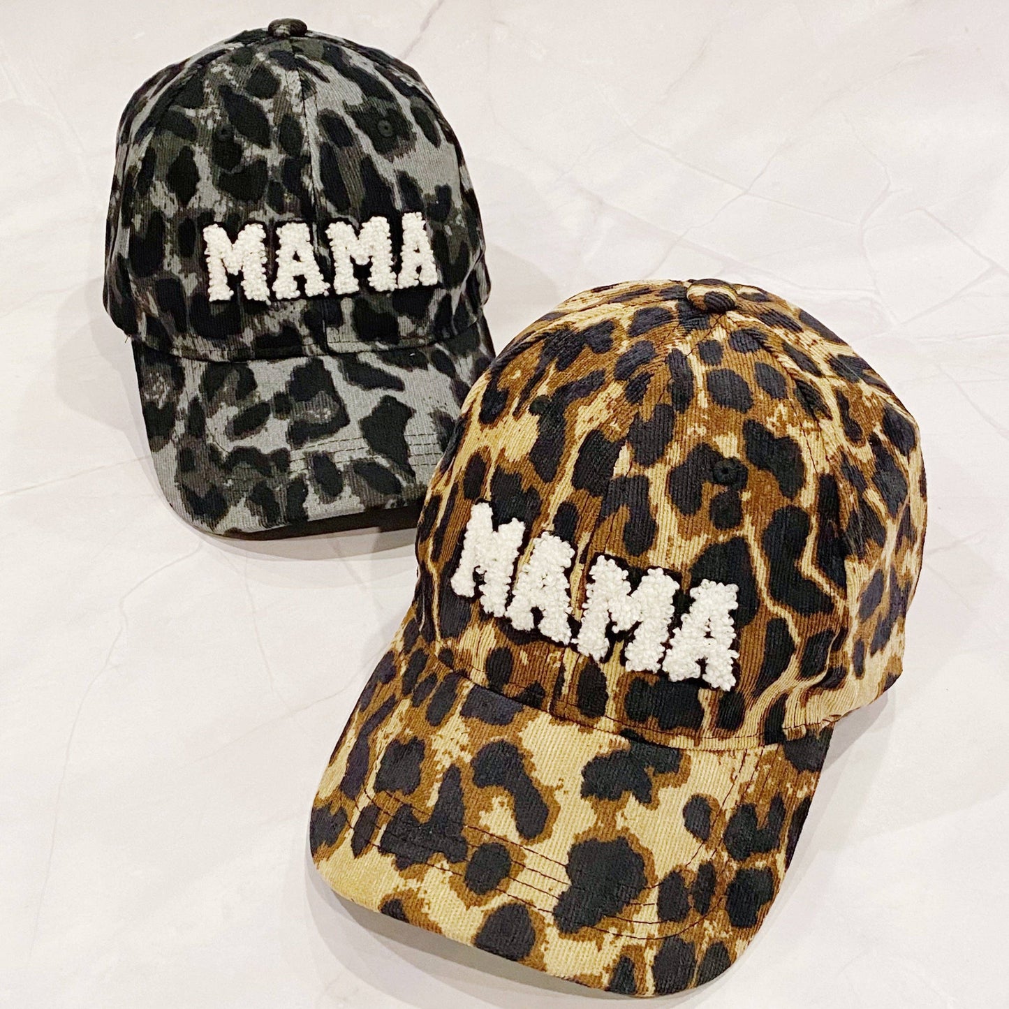 Mama Ball Cap: Black Leopard