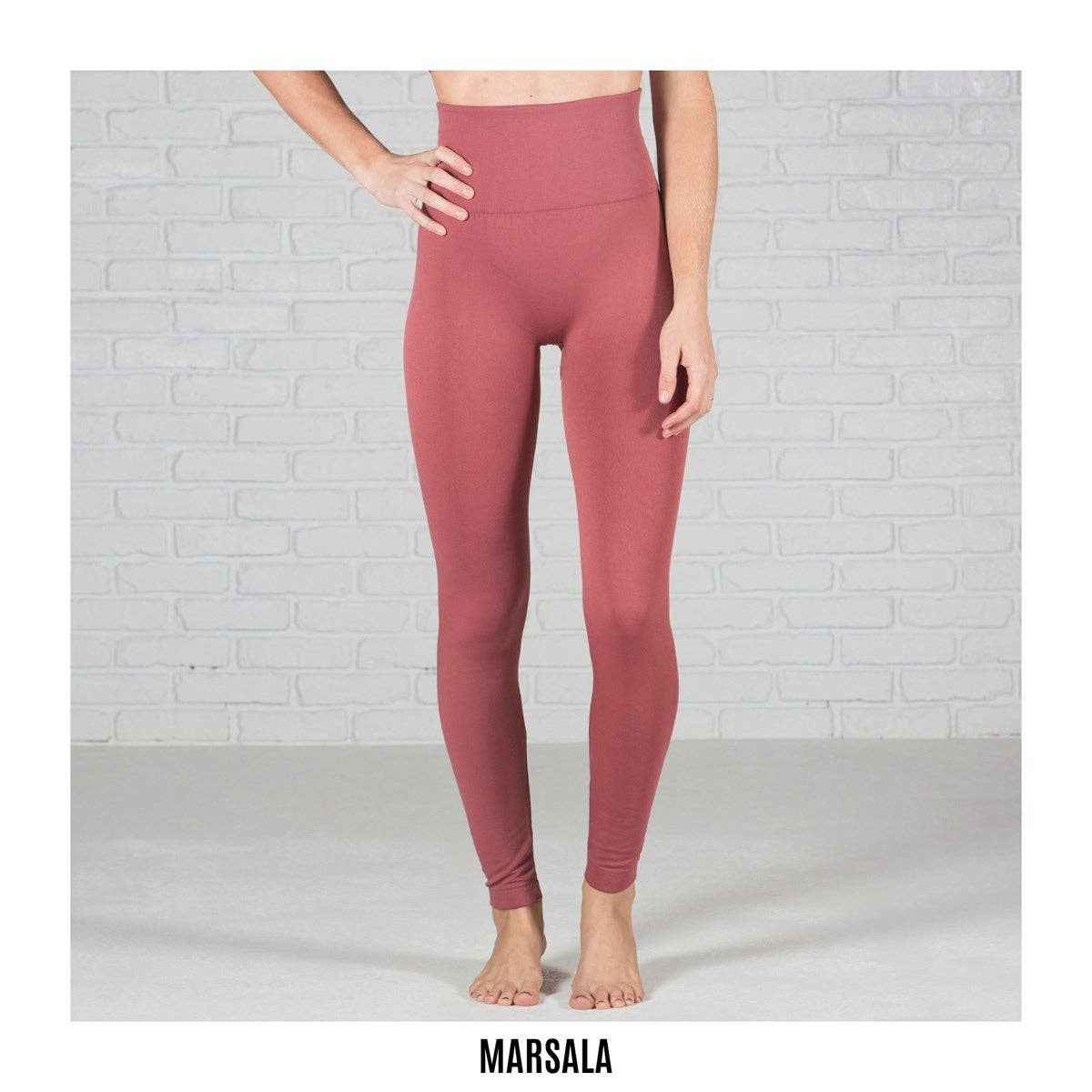 Tummy Control Fleece Lined Leggings | Curvy Added ( TX701 ): Black / One Size ( FIts Pant Size 0 - 13 )