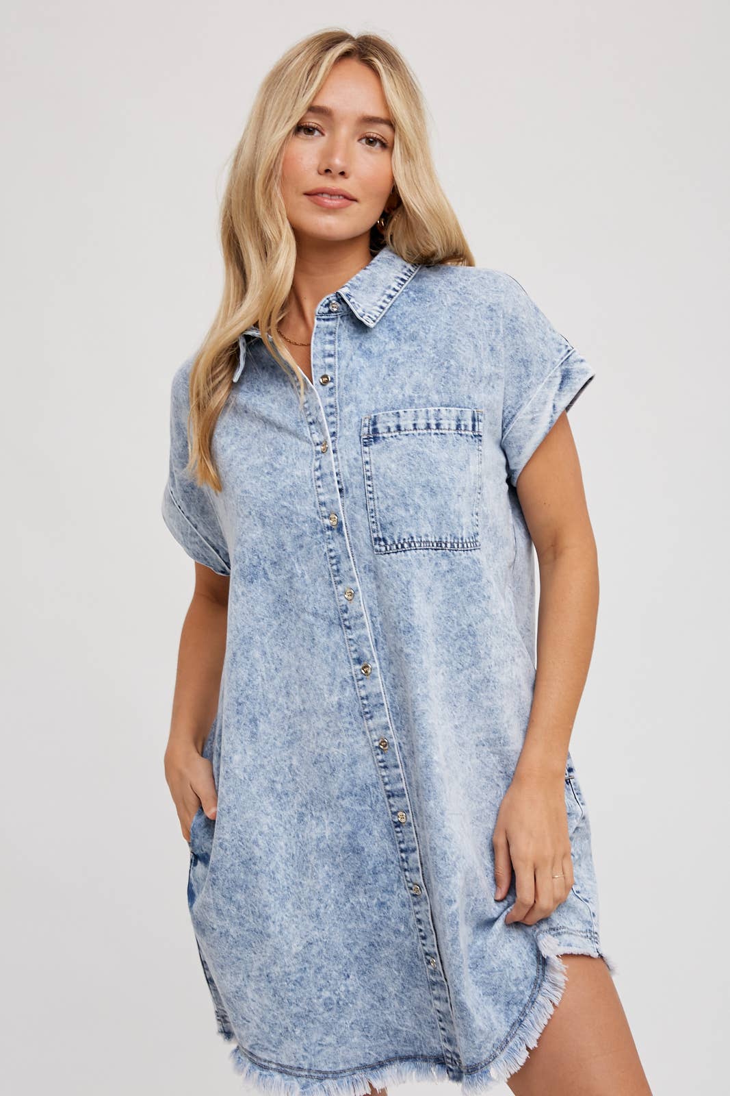 Frayed Denim Dress