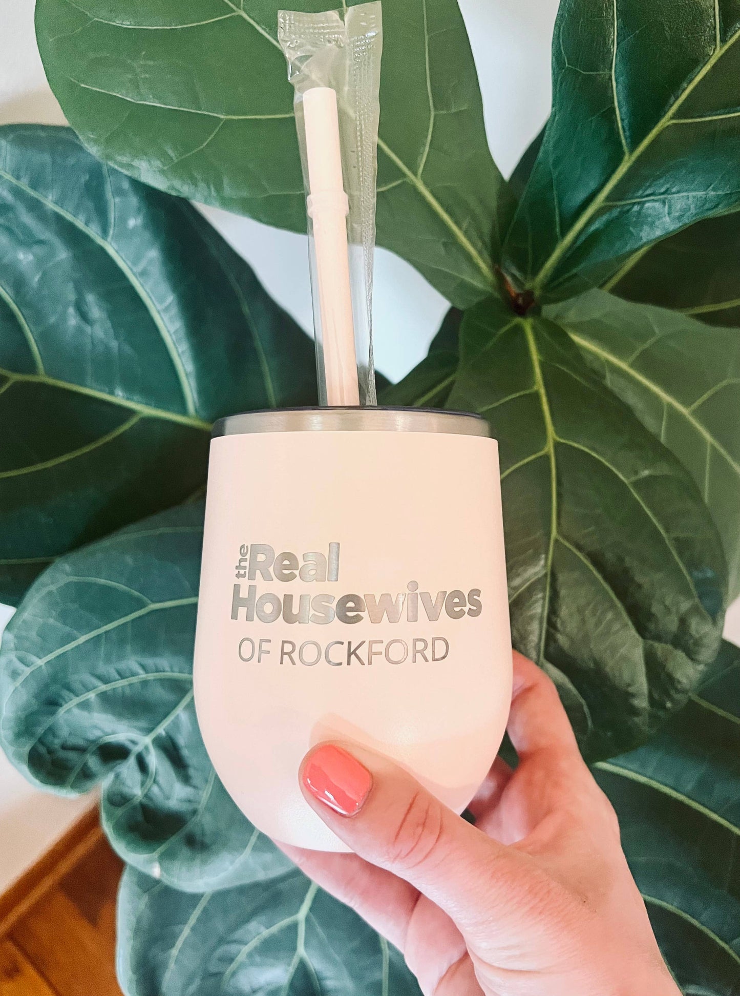 Real Housewives Engraved Wine Tumbler: White