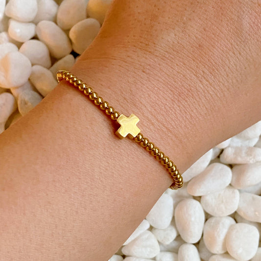 So Very Blessed Cross Bracelet: Gold