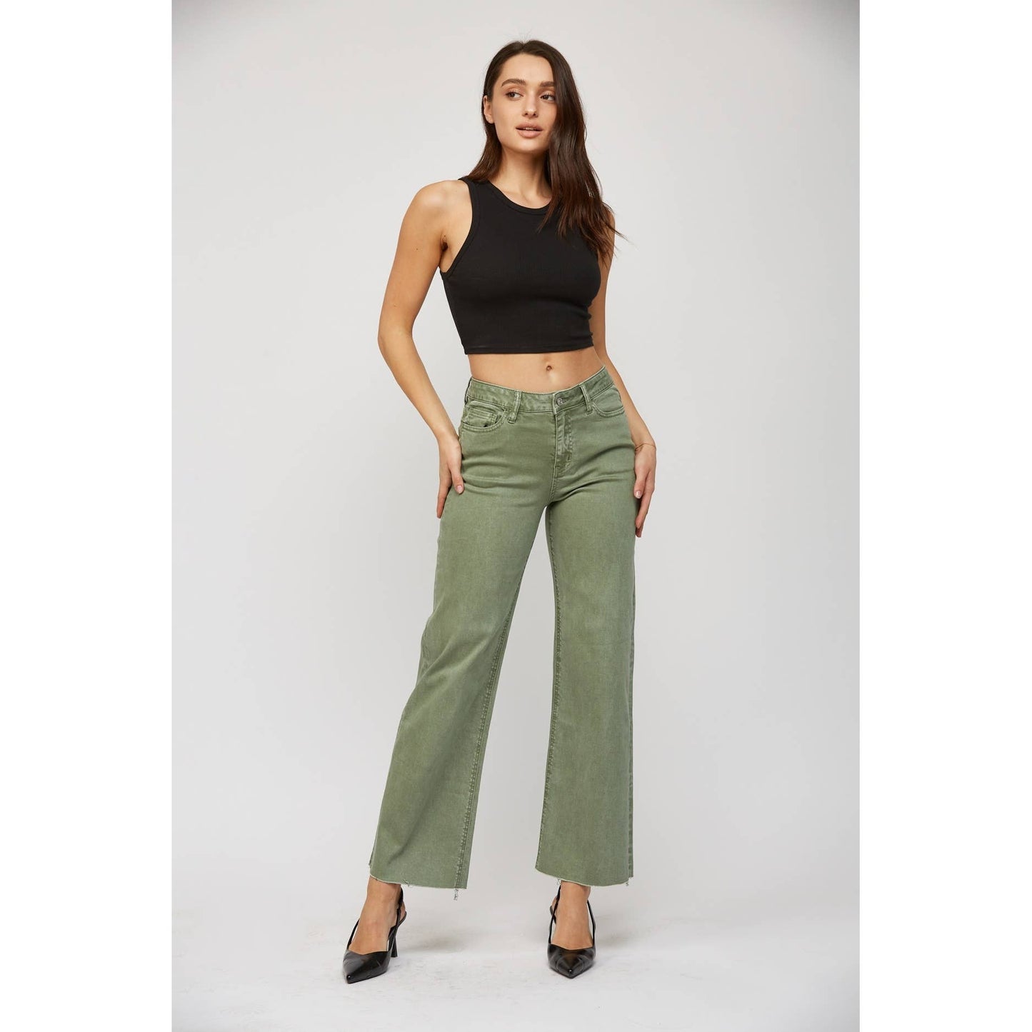 High Rise Wide Leg Crop Jean