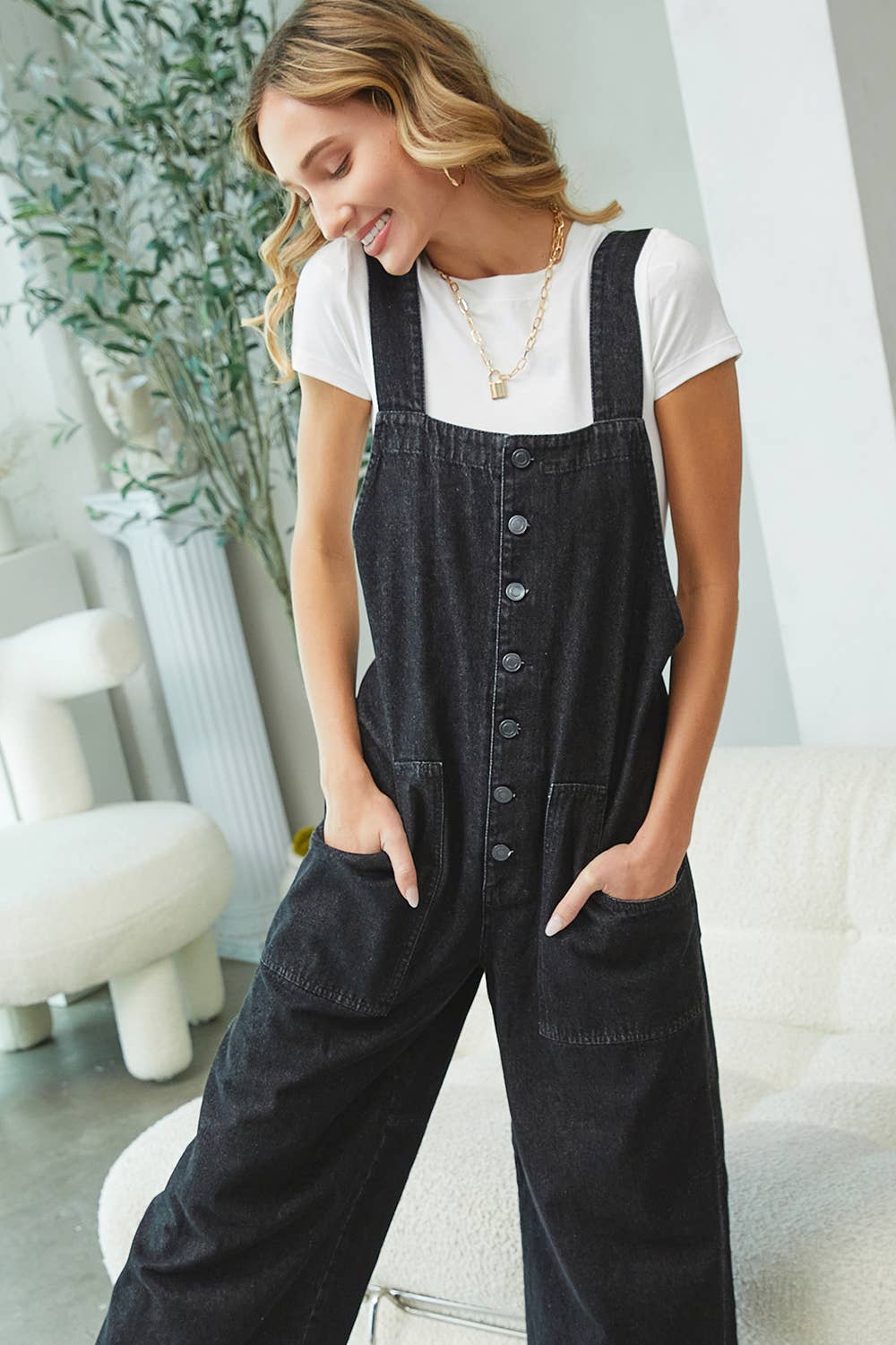 Denim Overall Jumpsuit