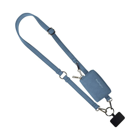 Clip & Go Strap with Pouch Brushed Vegan Leather Collection: Denim - Denim Pouch