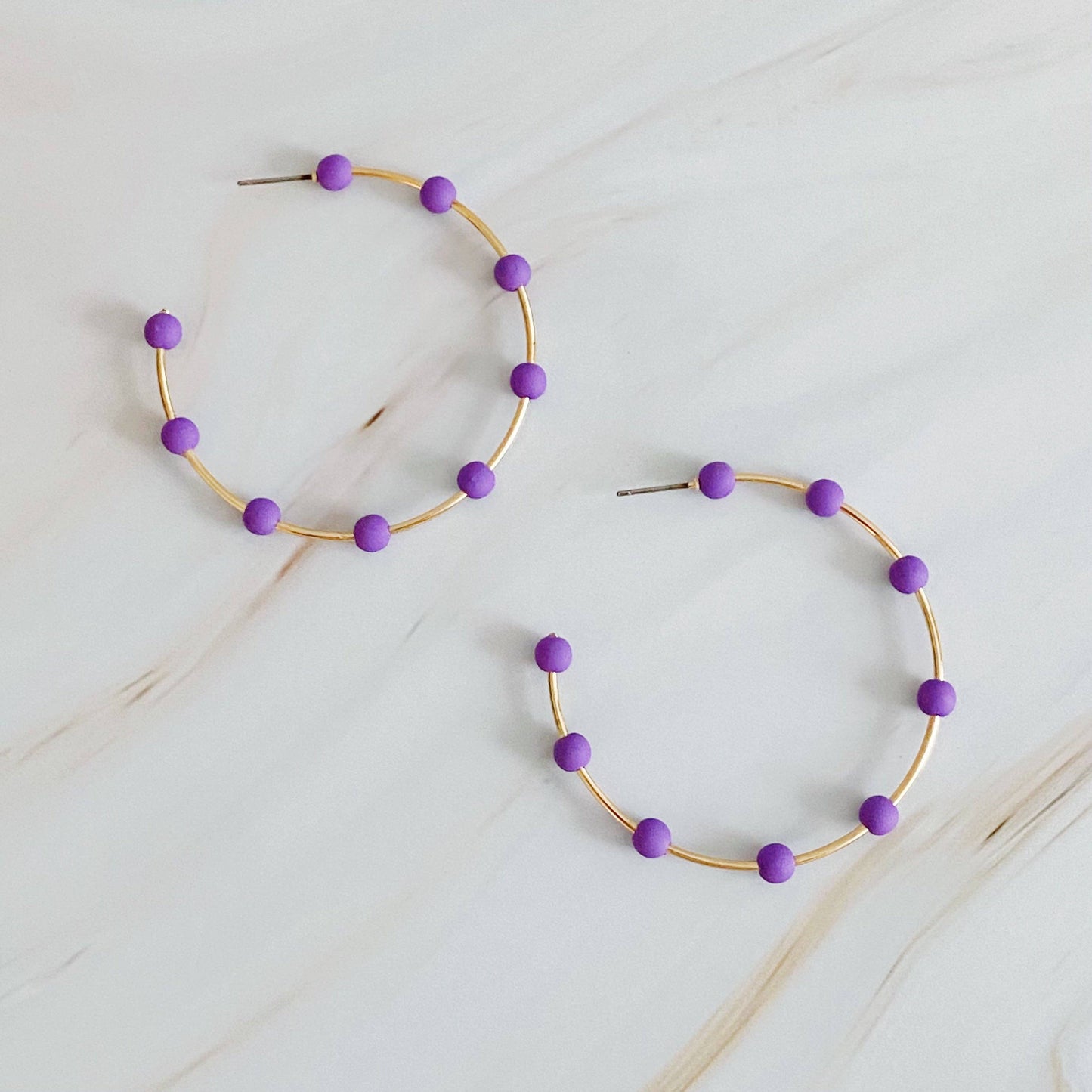 Hoop Earrings: Purple-FSB