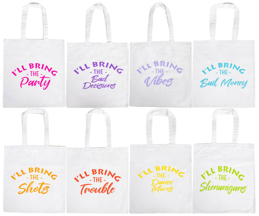 Canvas Tote Bag - 8 Pack - Party Pack