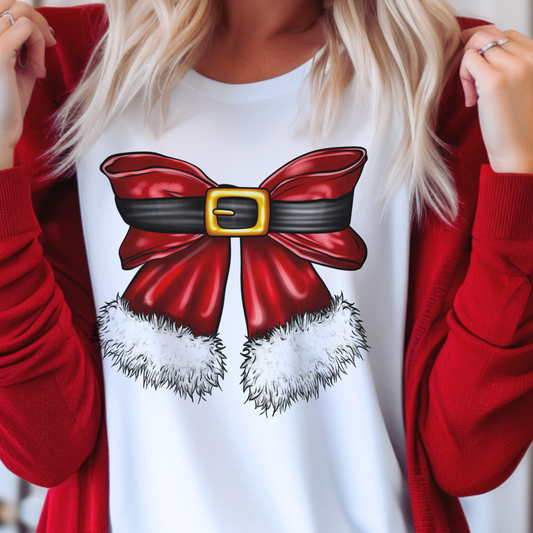 Christmas Santa Bow Tee