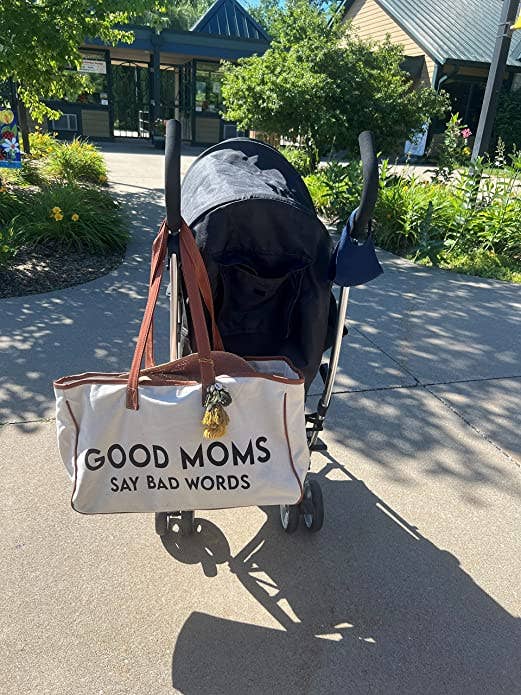 Large Cotton Tote Bag - Good moms say bad words