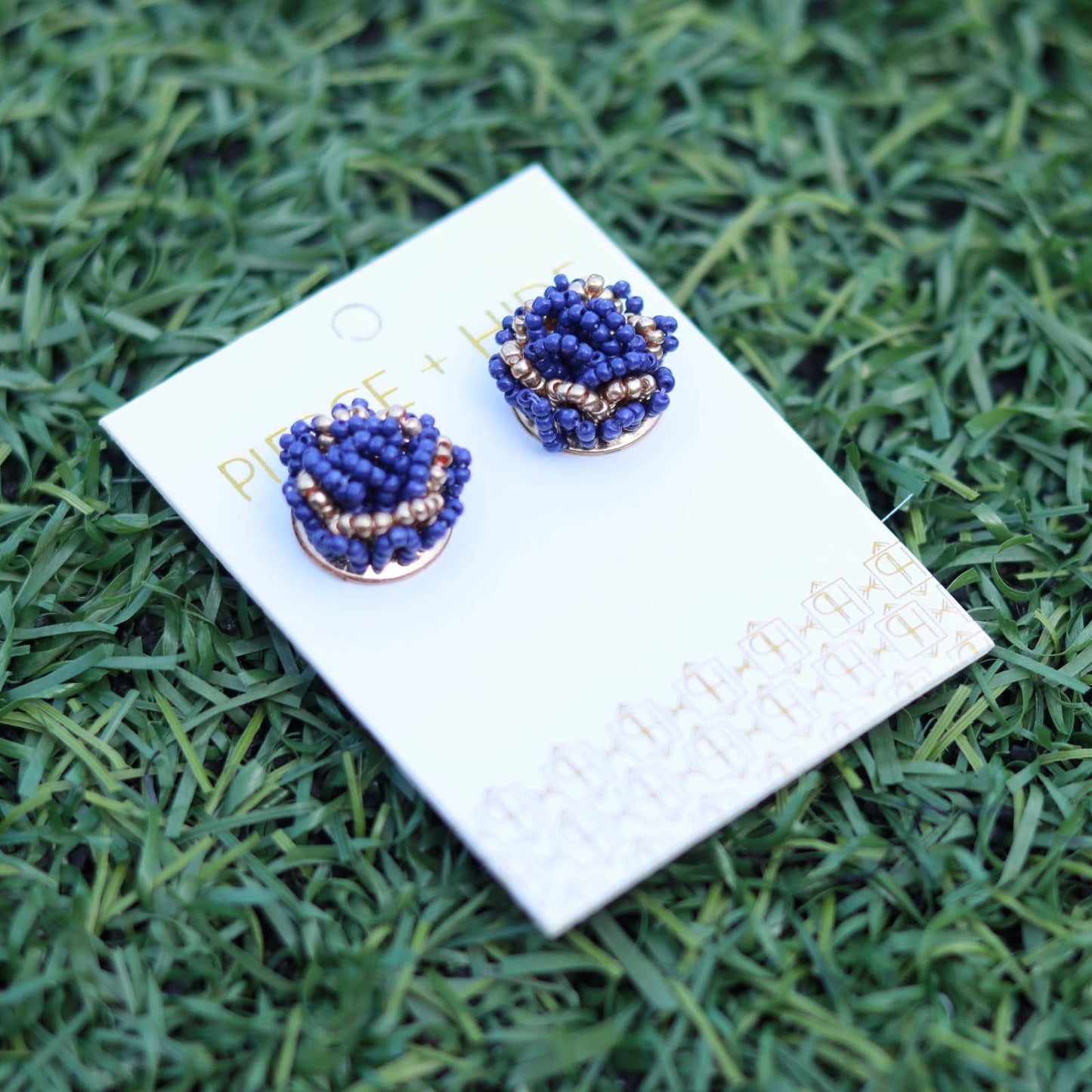 Custom Beaded Pom Earrings| Game Day Earrings| Back to School: Red + White