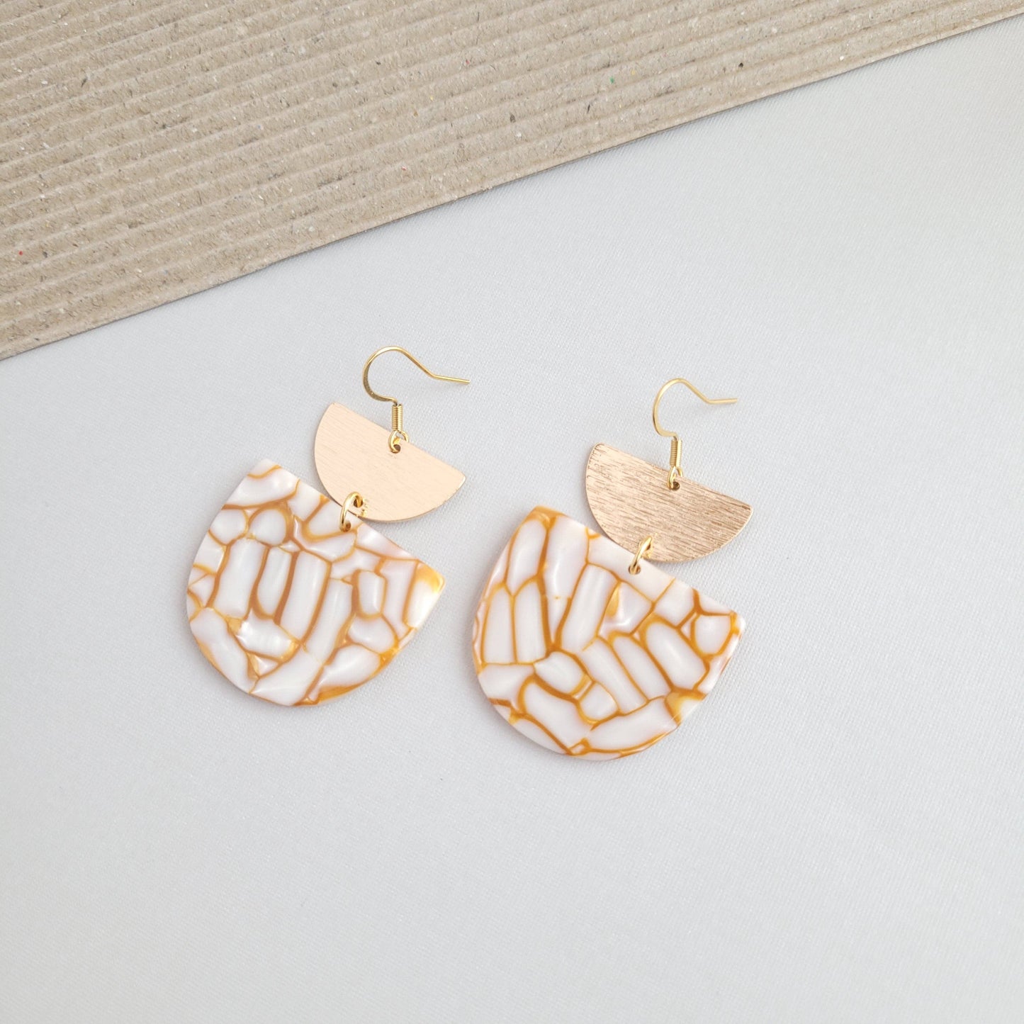 Harper Earrings - Pumpkin Spice / Gold Statement Earring