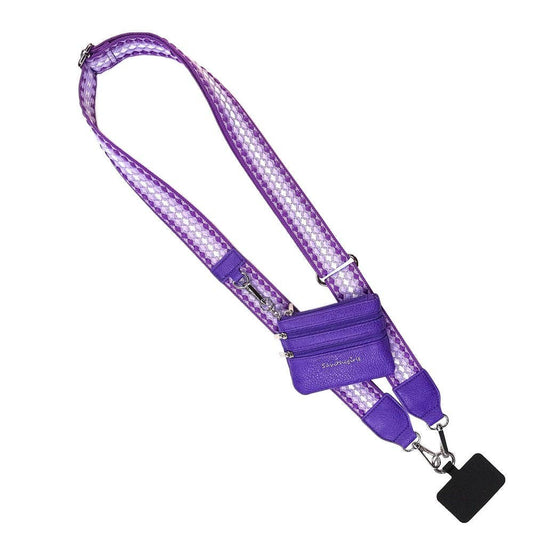 Clip & Go Strap w/Zippered Pouch Fun Dots: Dk Purple/Lt Purple