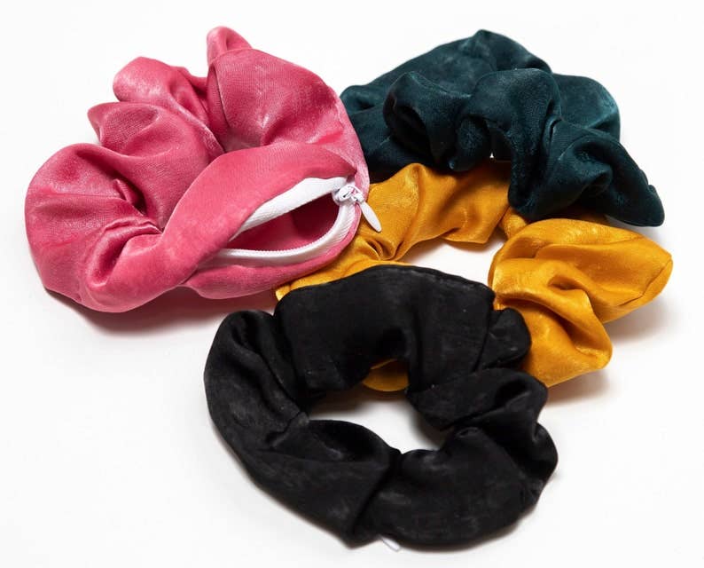 Zip Scrunchie, Stash Scrunchie: Mustard