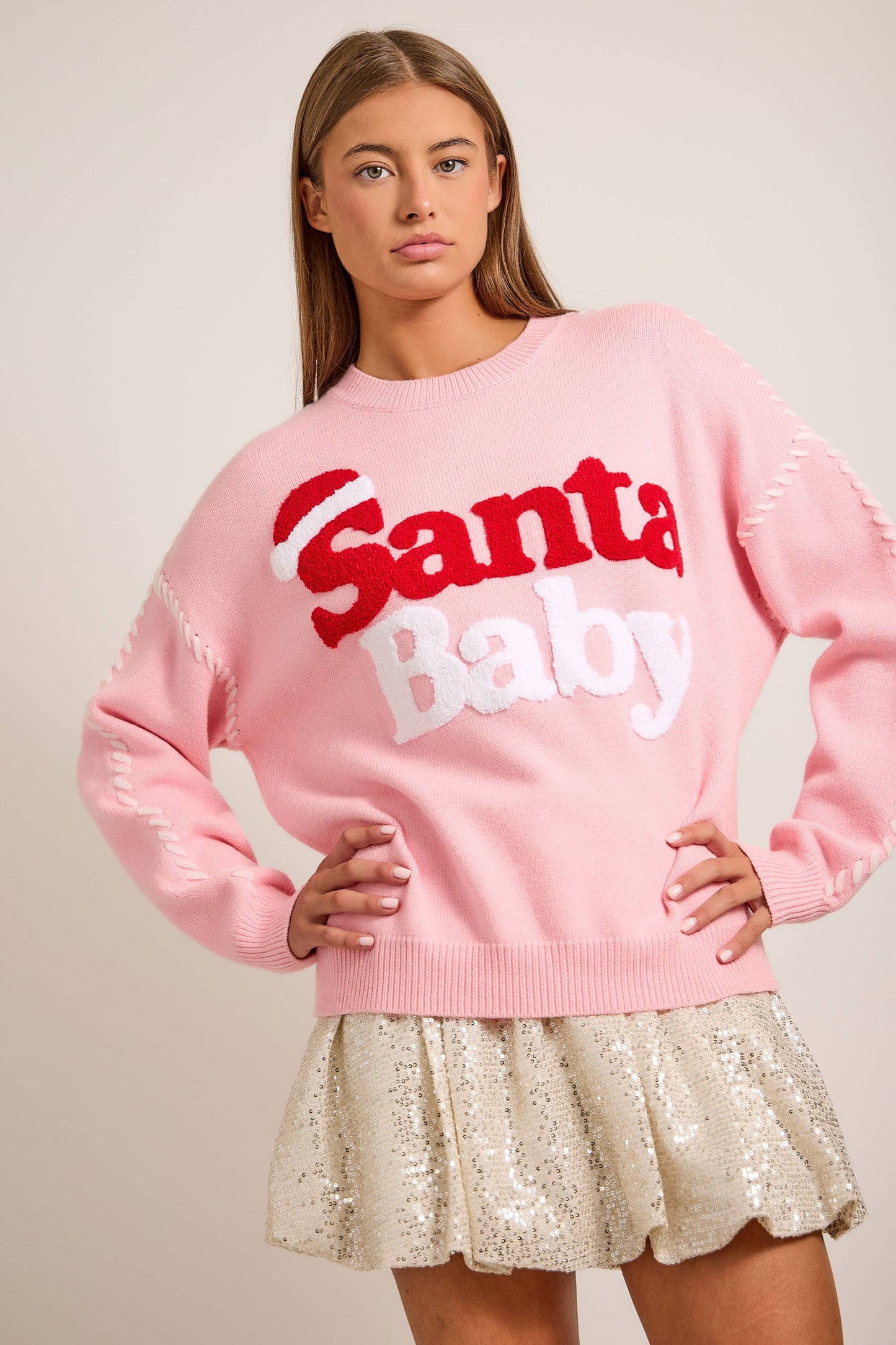 Santa Baby Green Christmas Sweater