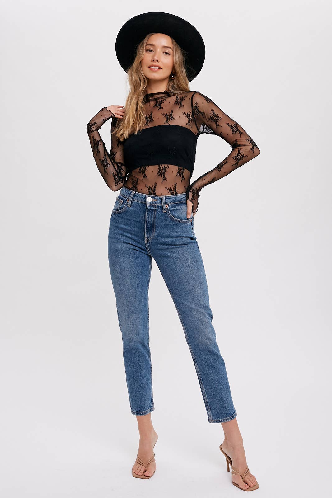 Floral Embroidered Lace Layering Top