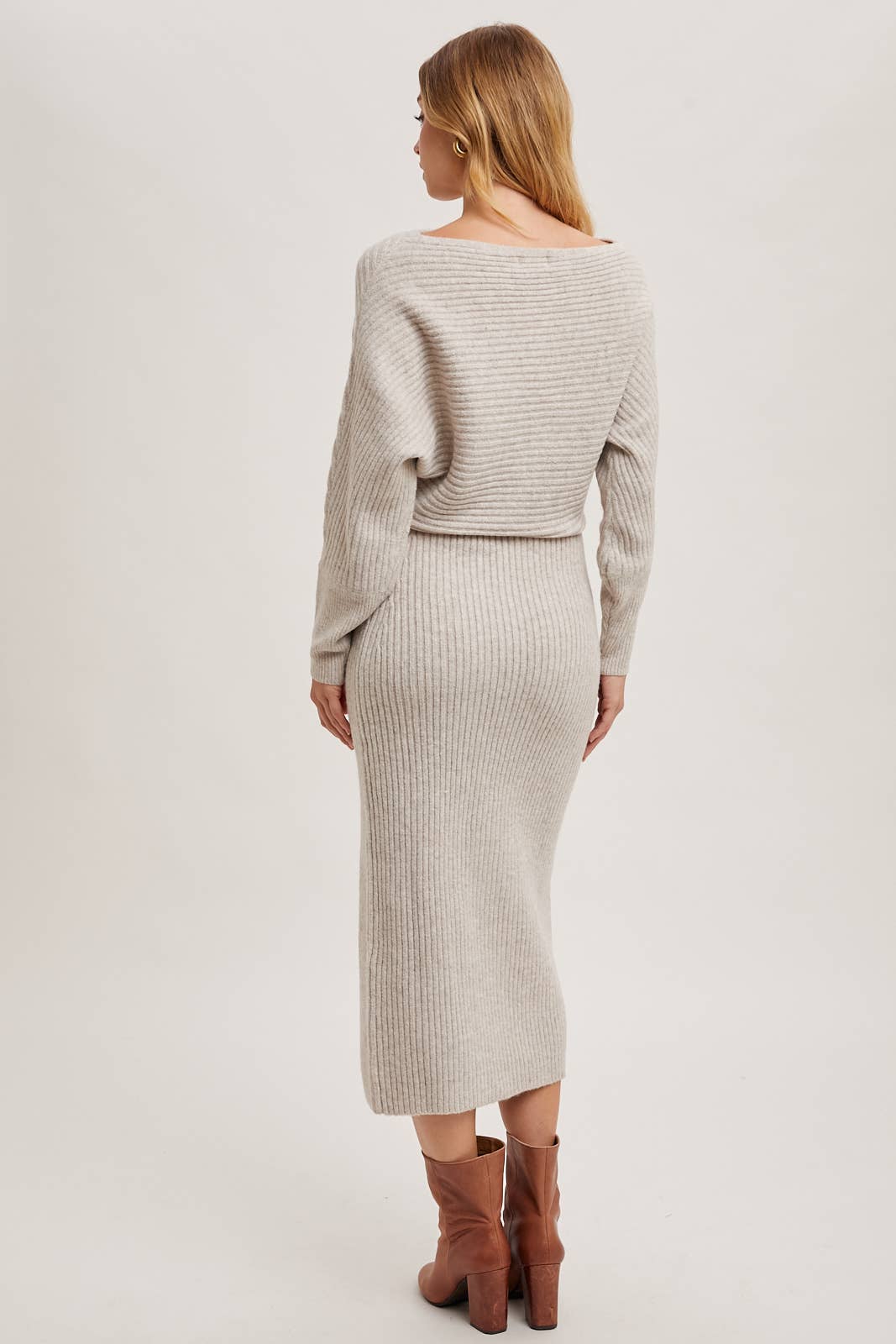One Shoulder Slit Midi Dress