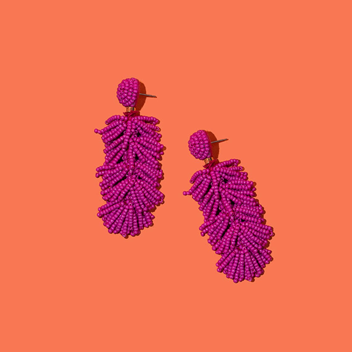 Custom Beaded Tiered Tassel Earrings | Tassel Earring: Carolina Blue