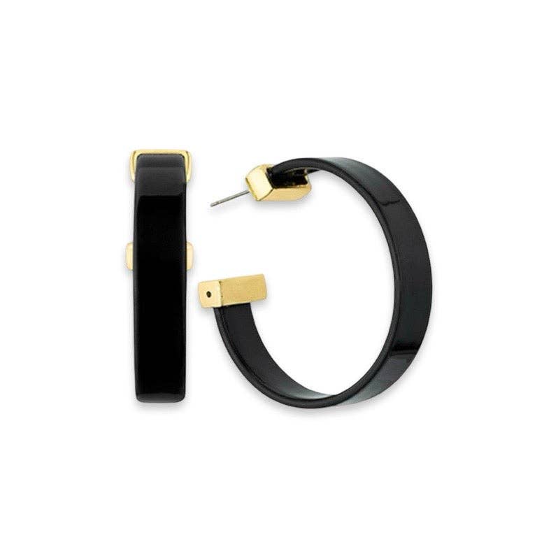 Black + Gold Statement Hoop Earrings| Fall Earrings