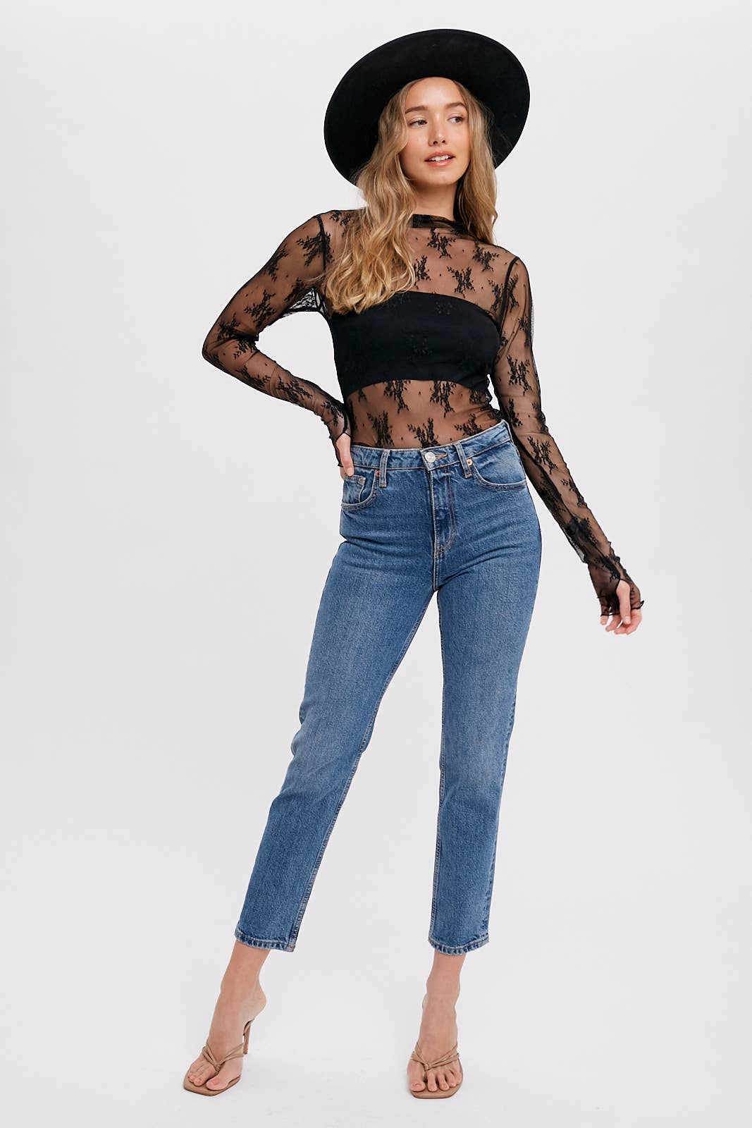 Floral Embroidered Lace Layering Top